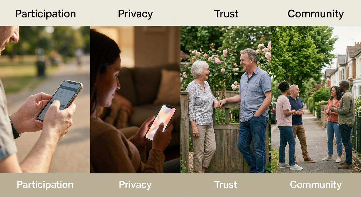 Participation, Privacy, Trust, and Community — everyday moments